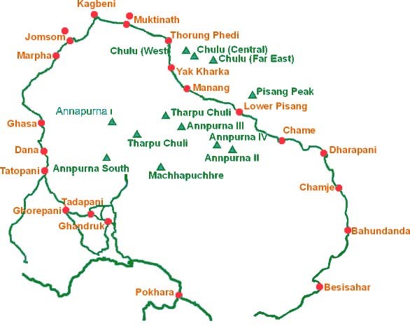 Annapurna Circuit Trek Map